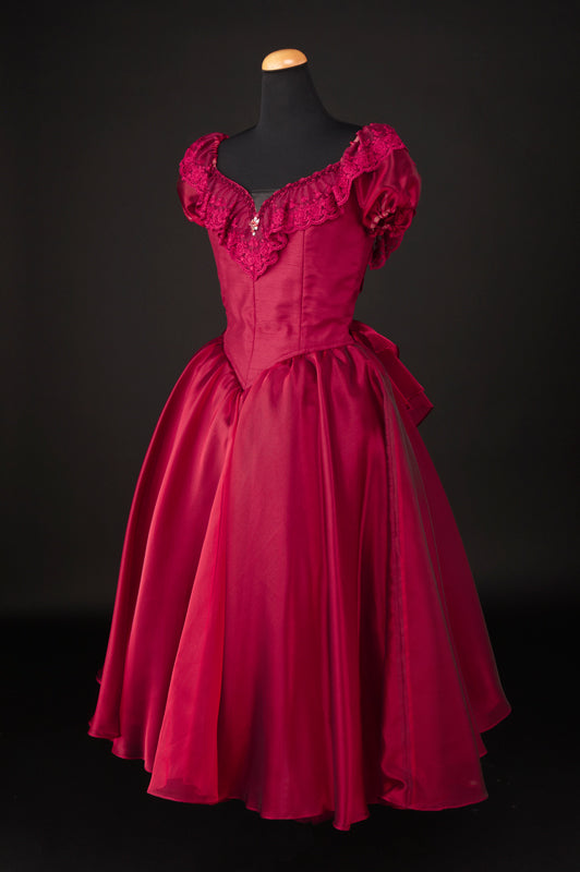Burgundy Vintage Short Satin Homecoming Dress Birthday Party Dress gh4995