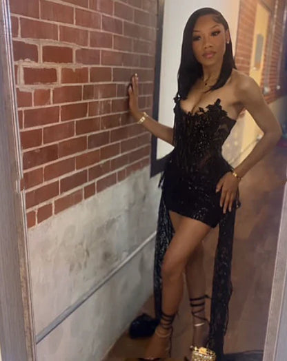 Enchanting Black Glittering Sequin Sheath Short Cocktail Dresses Party Dress Homecoming Dress TP4395