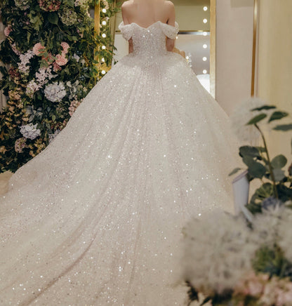 Amazing tulle sequins ball gown dress formal dress  8507