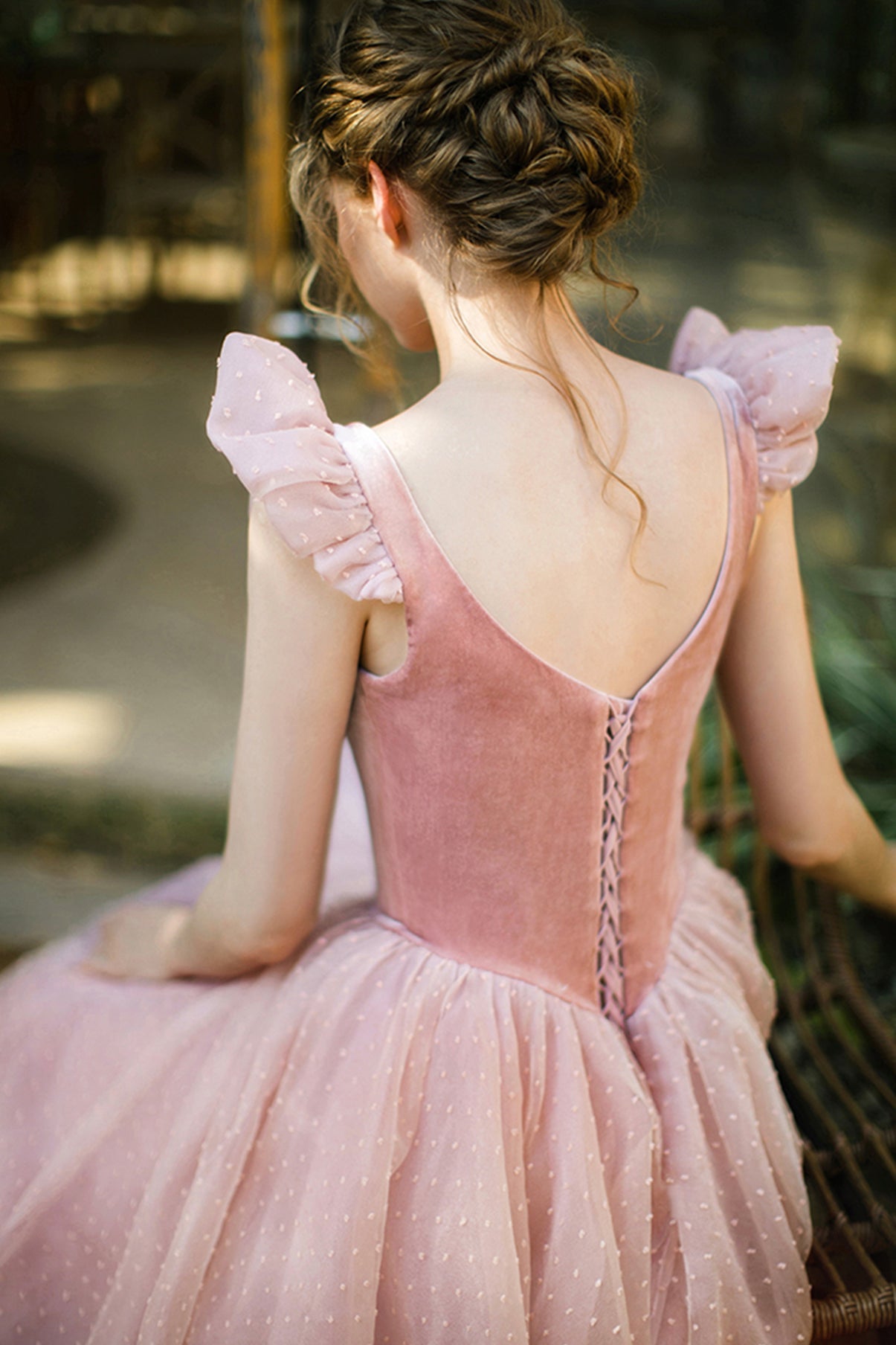 Pink/Red Cute A-line Long Prom Dress Evening Dress Graduation Party Dress 8646