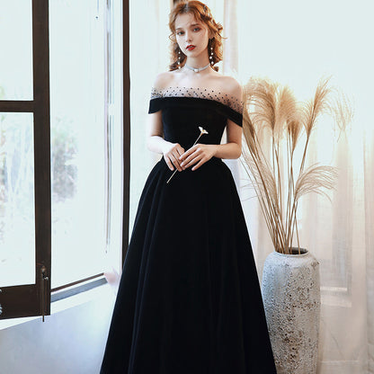 Burgundy velvet short prom dress party dress  8344
