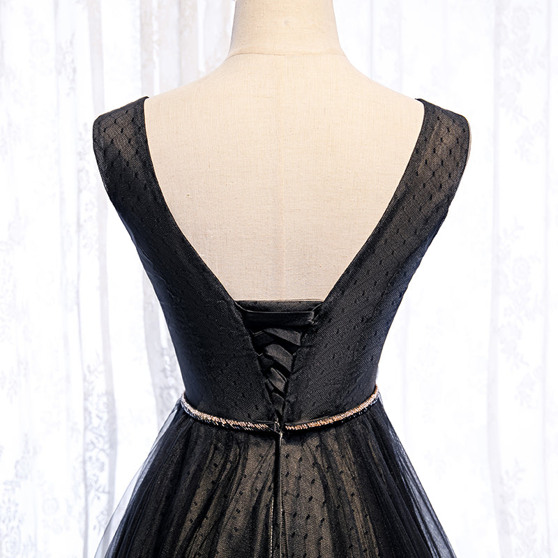 Black tulle long prom dress formal dress  8267