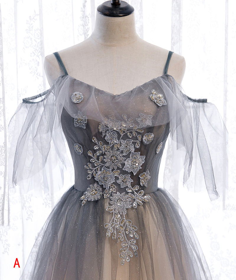 A line tulle lace long prom dress evening dress  8375