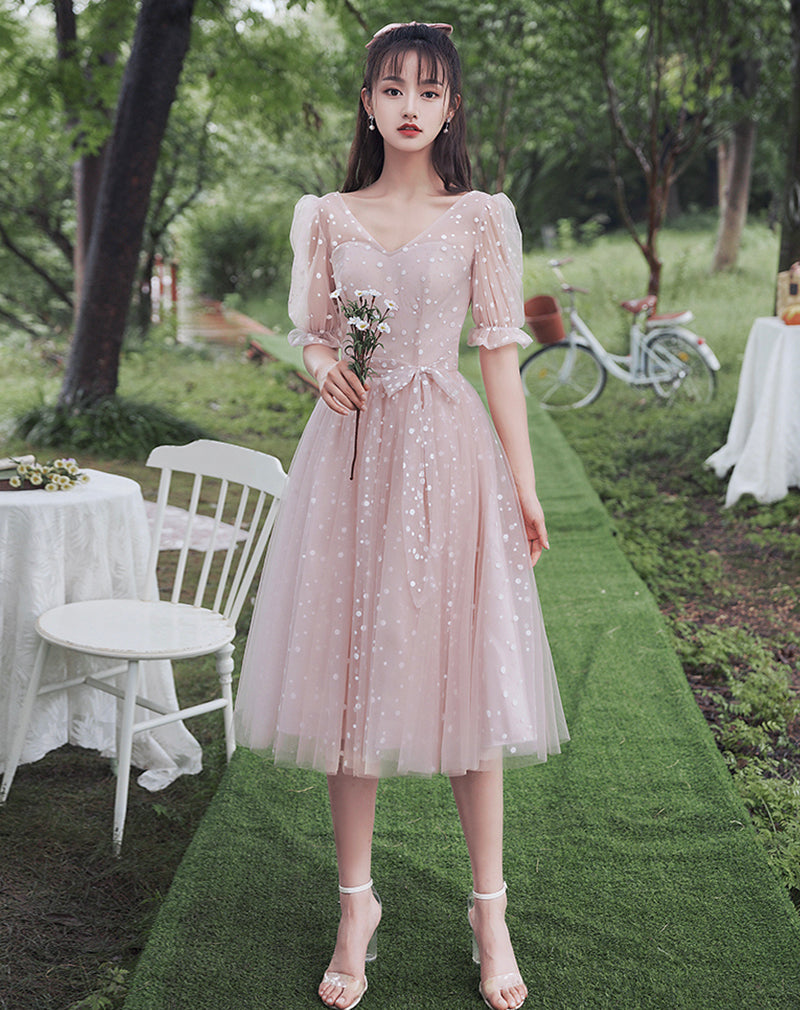 Cute tulle short prom dress party dress  8405