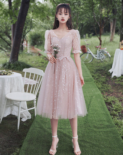 Cute tulle short prom dress party dress  8405