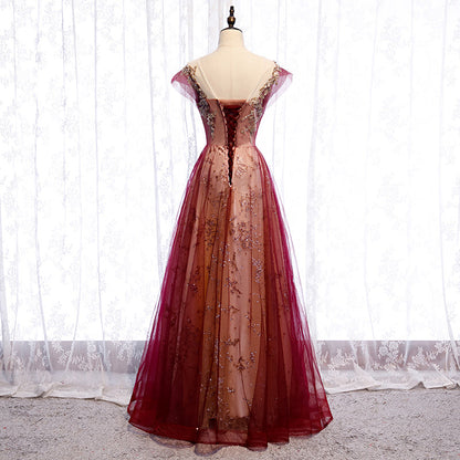 Stylish tulle sequins prom dress formal dress  8239