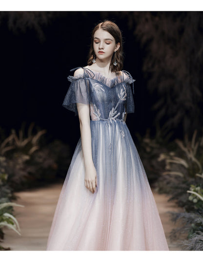 Stylish tulle sequins prom dress evening dress  8266