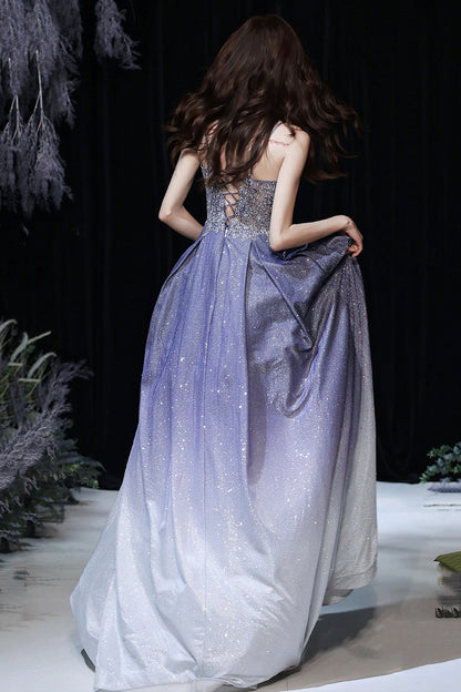 Stylish v neck lace long prom dress evening dress  8567
