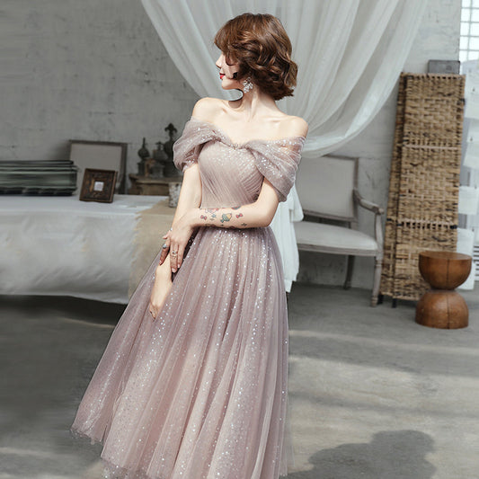 Cute tulle sequins short prom dress  8160