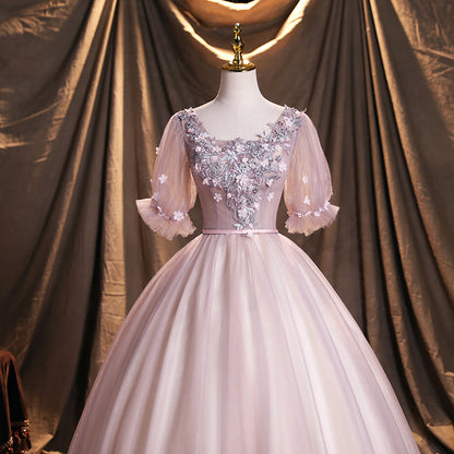 Cute tulle lace long ball gown dress formal dress  8914