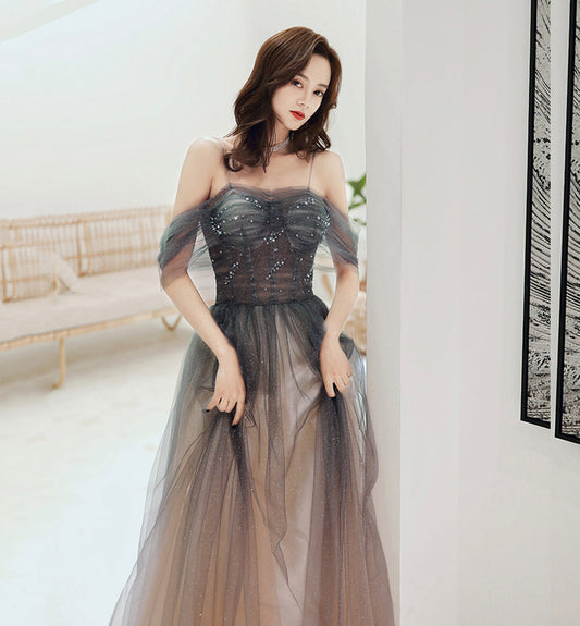 Stylish tulle long prom dress evening dress  8460