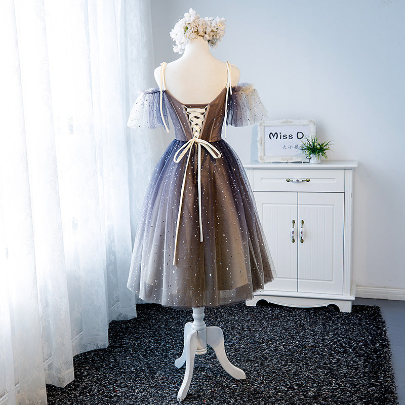 Cute tulle short prom dress, evening dress  7990
