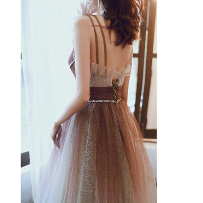 Stylish tulle sequins prom dress evening dress  8282