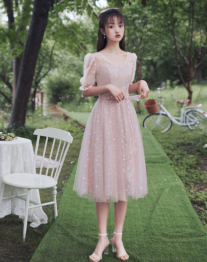 Cute tulle short prom dress party dress  8405