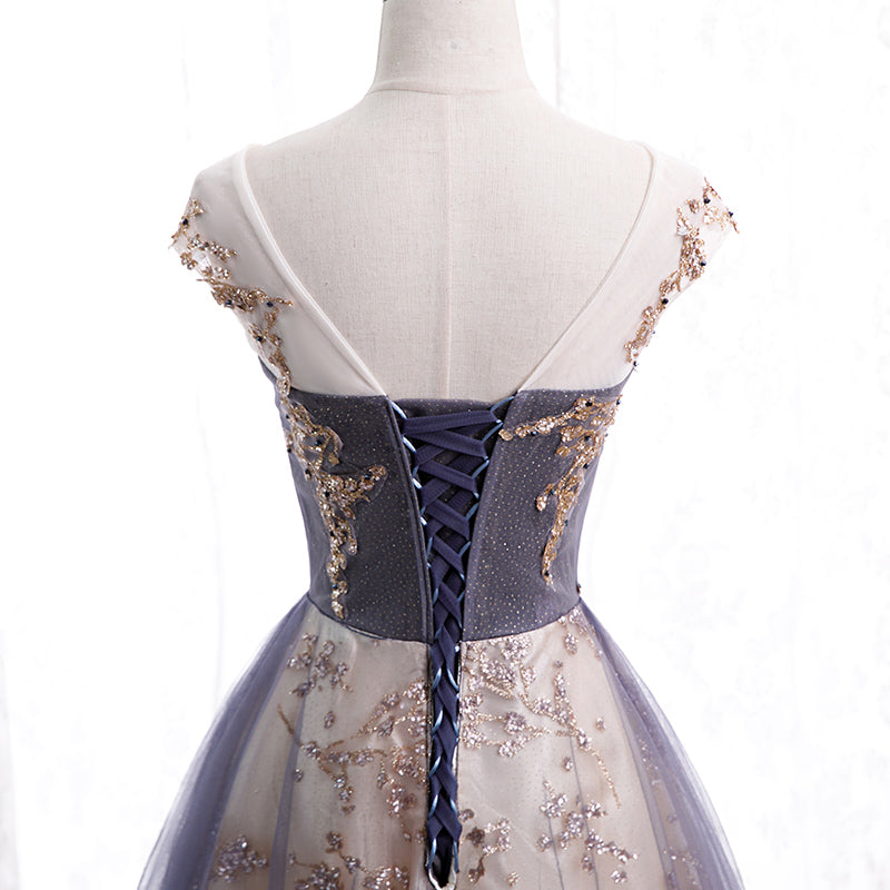 Stylish tulle sequins long prom dress formal dress  8368