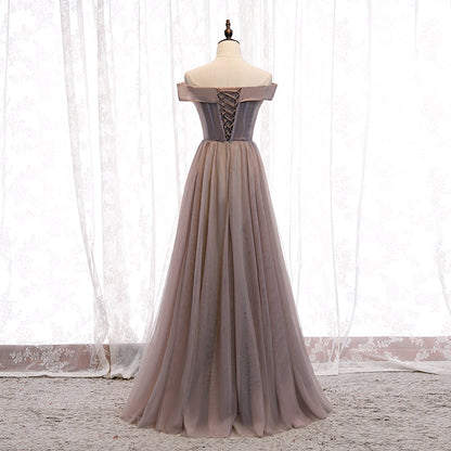 Elegant tulle lace long prom dress  8320