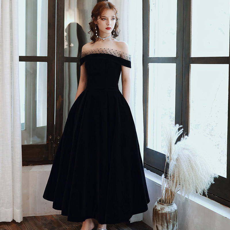 Burgundy velvet short prom dress party dress  8344