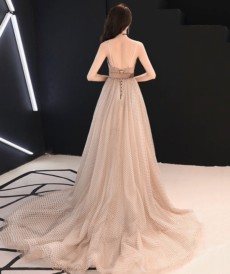 Simple v neck tulle long ball gown dress formal dress  8373