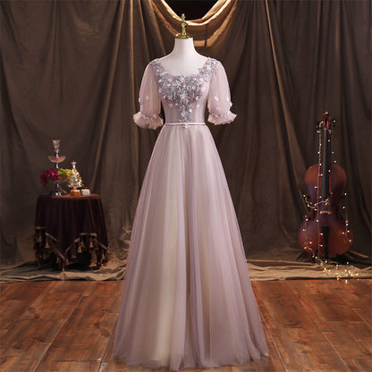 Cute tulle lace long ball gown dress formal dress  8914