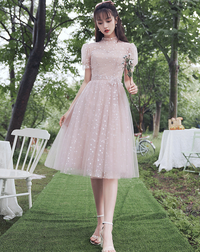 Cute tulle short prom dress party dress  8405