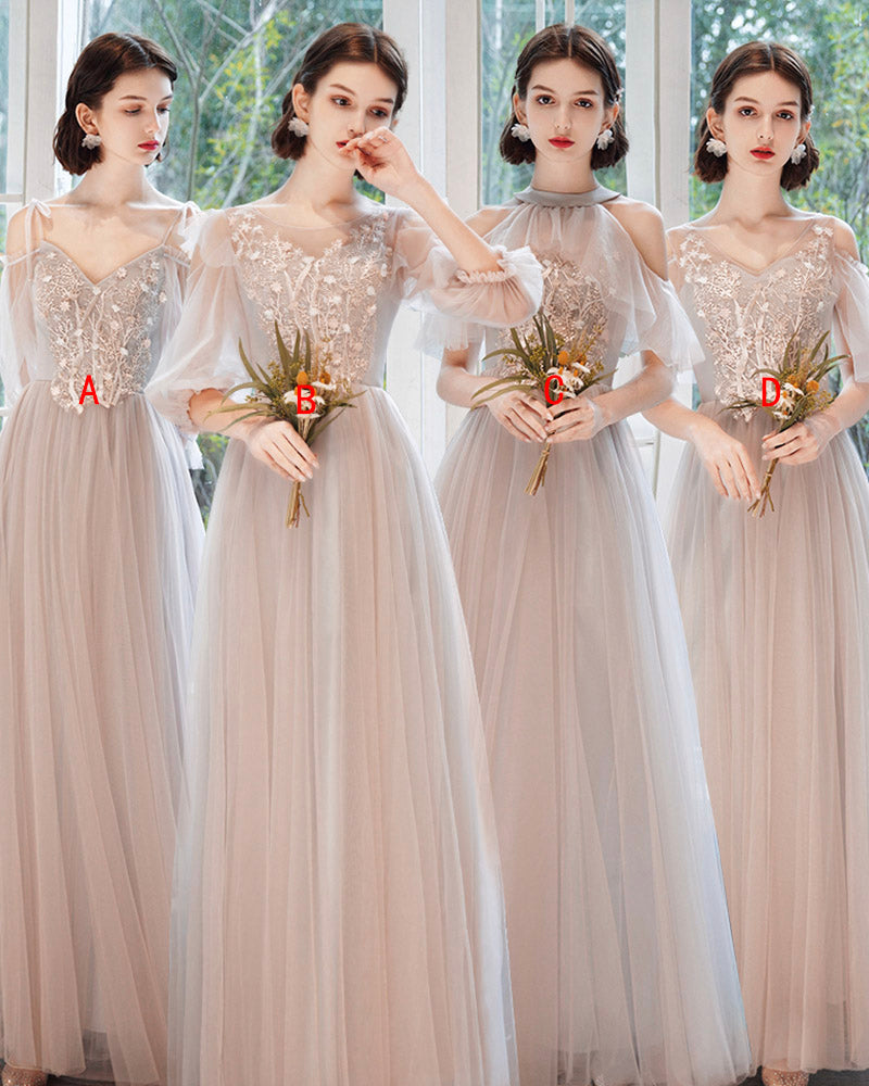 Elegant lace long A line prom dress evening dress  8413