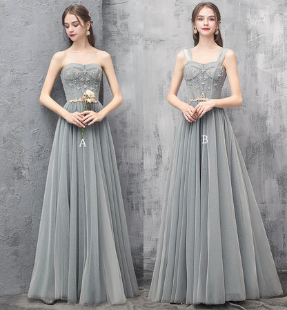 Cute tulle long prom dress evening dress  8493
