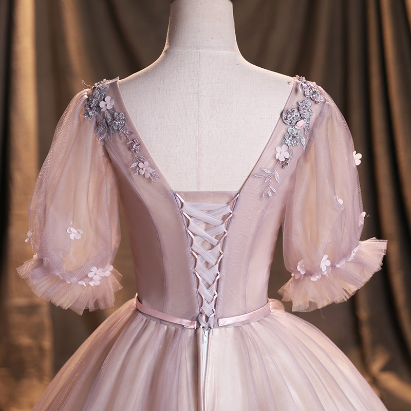 Cute tulle lace long ball gown dress formal dress  8914