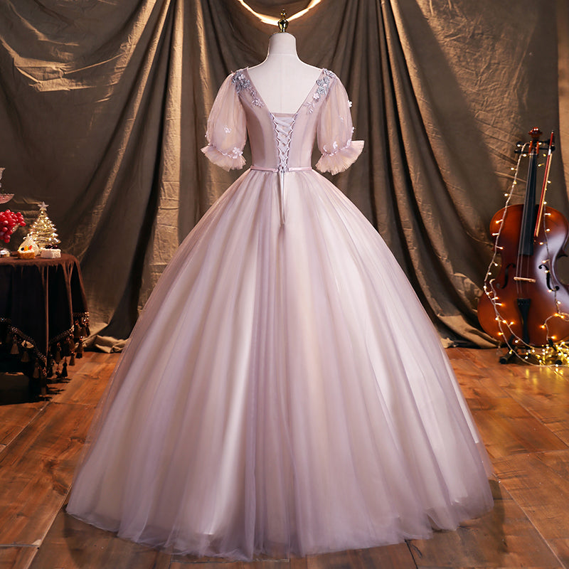 Cute tulle lace long ball gown dress formal dress  8914