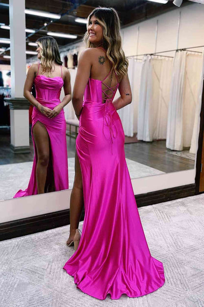 Vestido de fiesta largo fruncido con cuello vuelto y cordones en color burdeos, vestidos de fiesta negros
