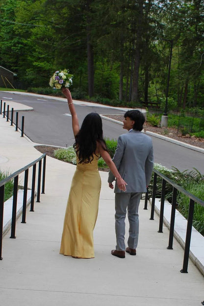 Unique Gold Fitted Prom Dresses Long Graduation Dress