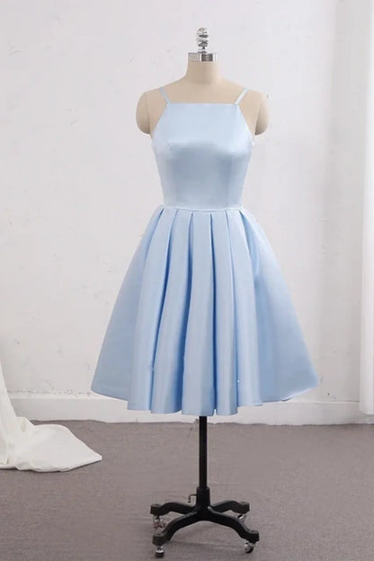 Blue/purple/red cute sweet short satin prom dress homecoming dress birthday party dress gh805