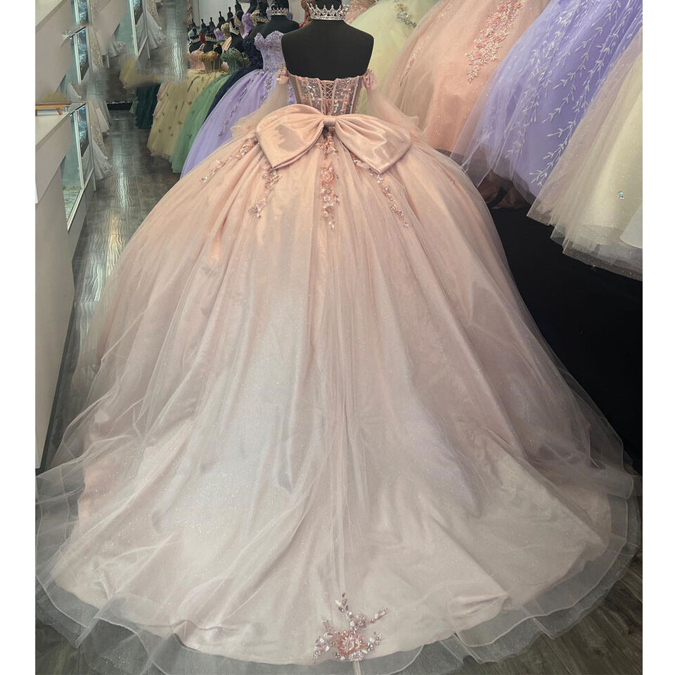 Vestido de fiesta de cumpleaños con hombros descubiertos para baile de graduación de 15 años