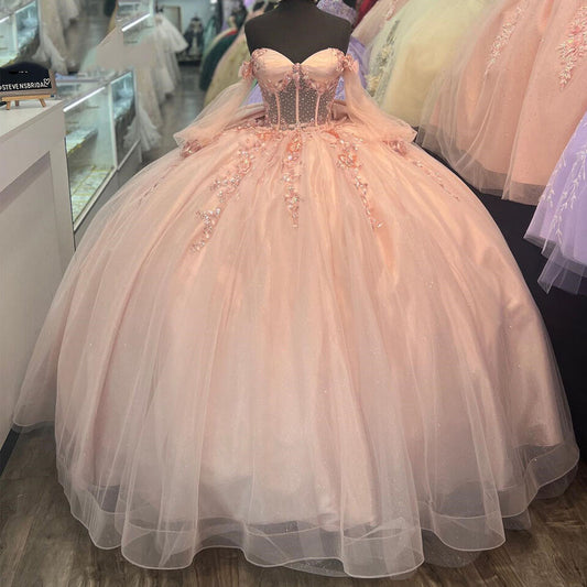 Vestido de fiesta de cumpleaños con hombros descubiertos para baile de graduación de 15 años