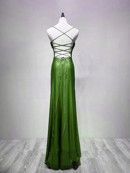 Green Spandex Straps Formal Dress, Green Evening Dress Prom Dress TP1086