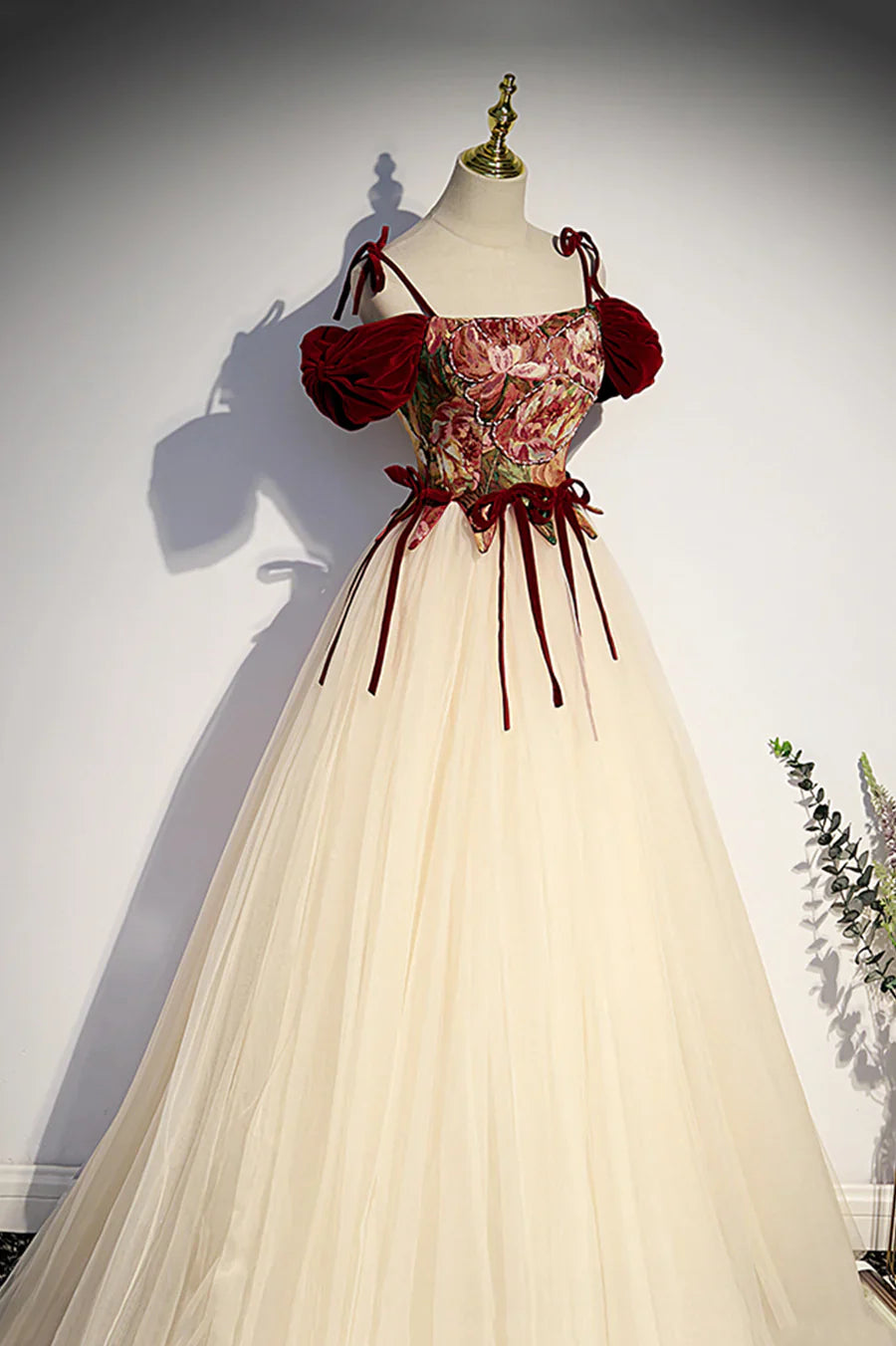 Vestido de fiesta largo con tirantes finos de tul color champán, vestido de noche formal de corte A TP555