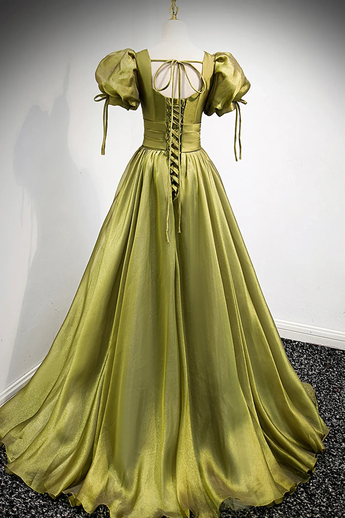 Green V-Neck Long Prom Dresses, A-Line Evening Dresses TP707
