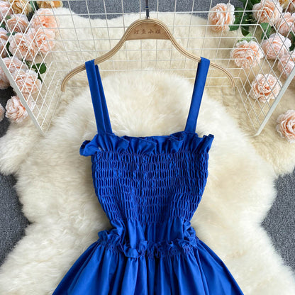 Blue A line off shoulder dress fashion dress  551