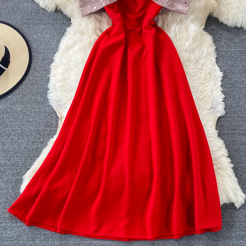Cute A line off shoulder short dress fashion dress  593