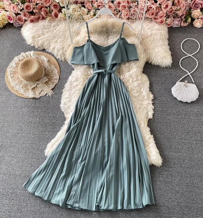 Cute A line dress off shoulder fashion dress  695