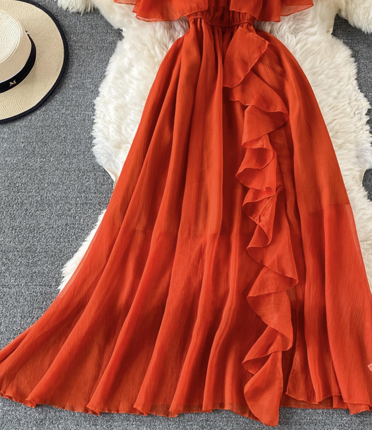 Cute A line off shoulder dress fashion dress  618