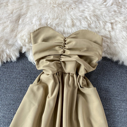 Sexy off shoulder strapless dress  3320