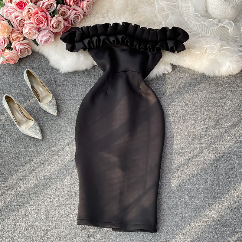 Off shoulder strapless dress   2743