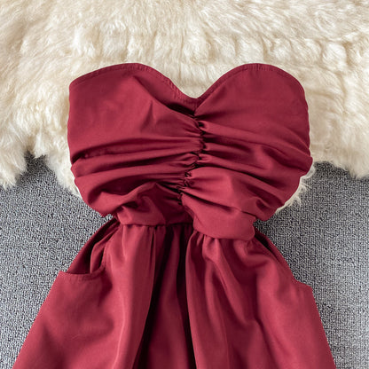 Sexy off shoulder strapless dress  3320