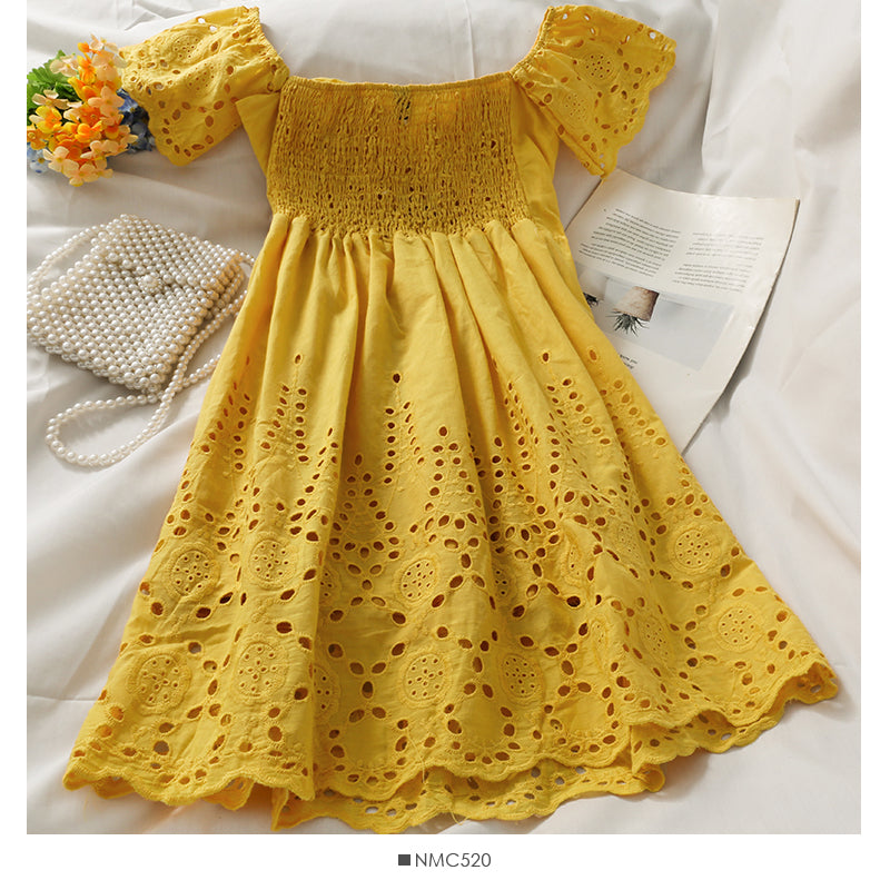 Bow neckline off shoulder high waist dress  2706
