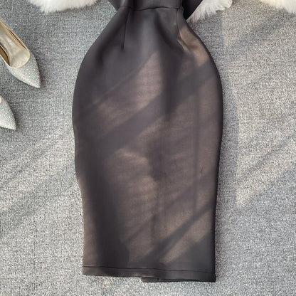 Off shoulder strapless dress   2743
