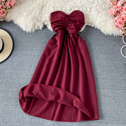 Sexy off shoulder strapless dress  3320