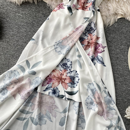 Ruffle Dress seaside holiday off shoulder  3134