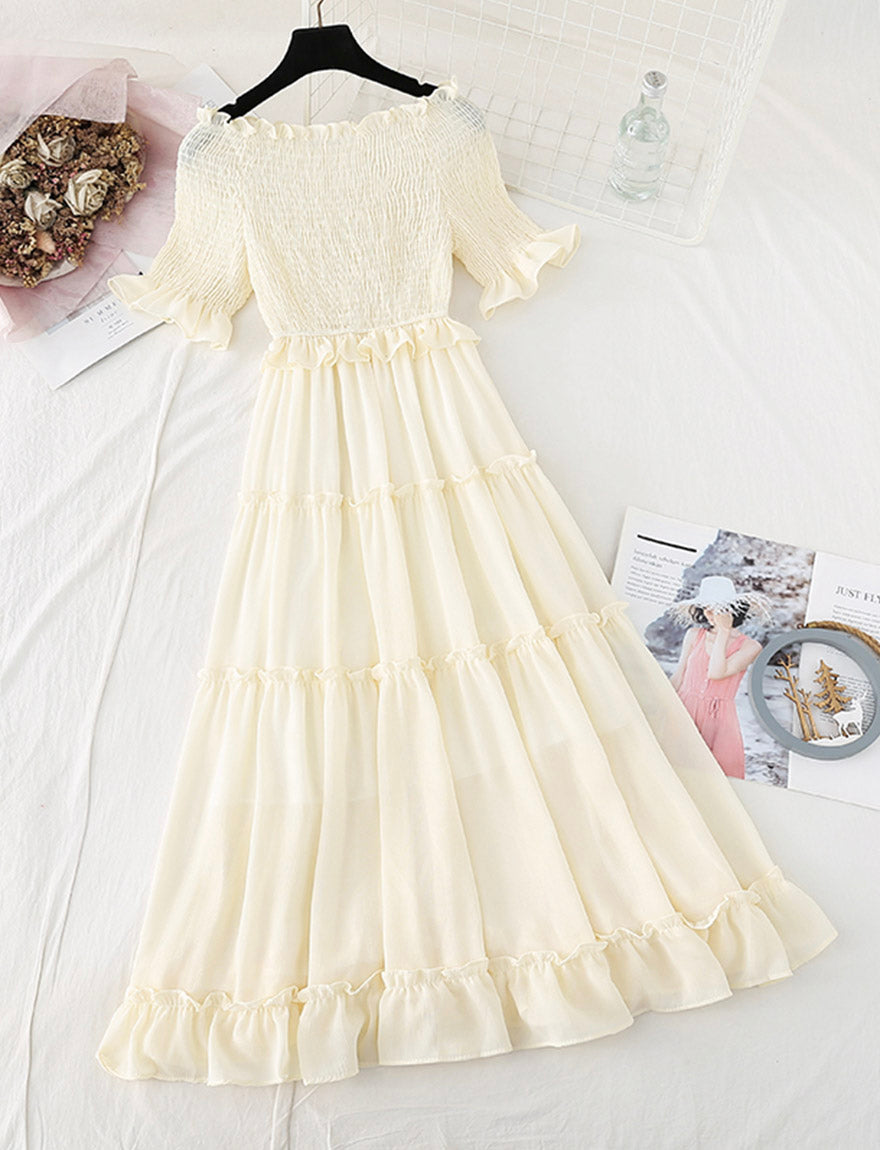 A line short sleeve dress summer dress  1139