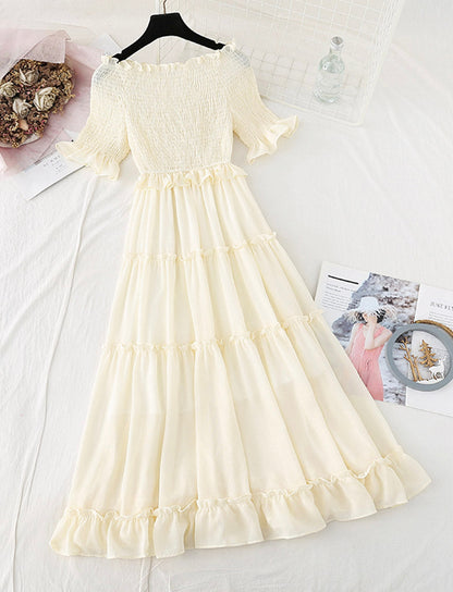 A line short sleeve dress summer dress  1139