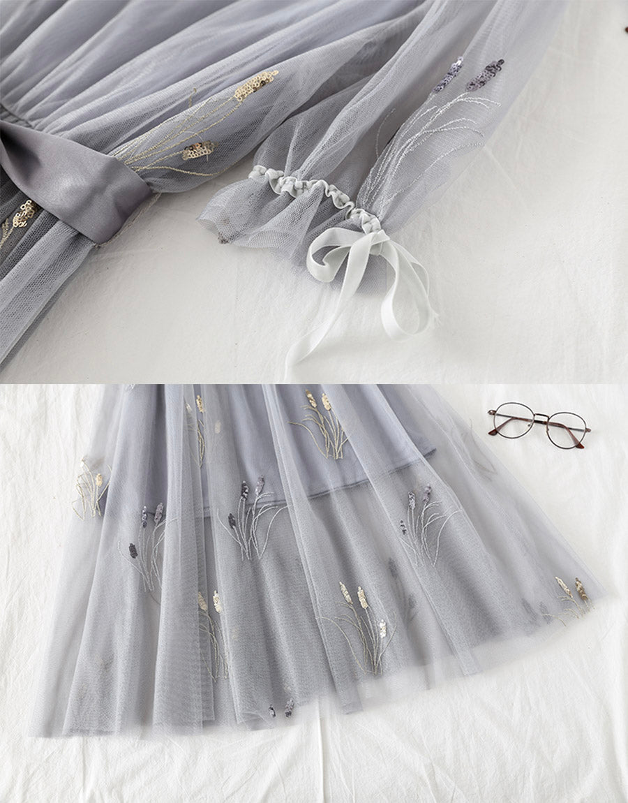 A line tulle dress with sequins fashion girl summer dress  1150